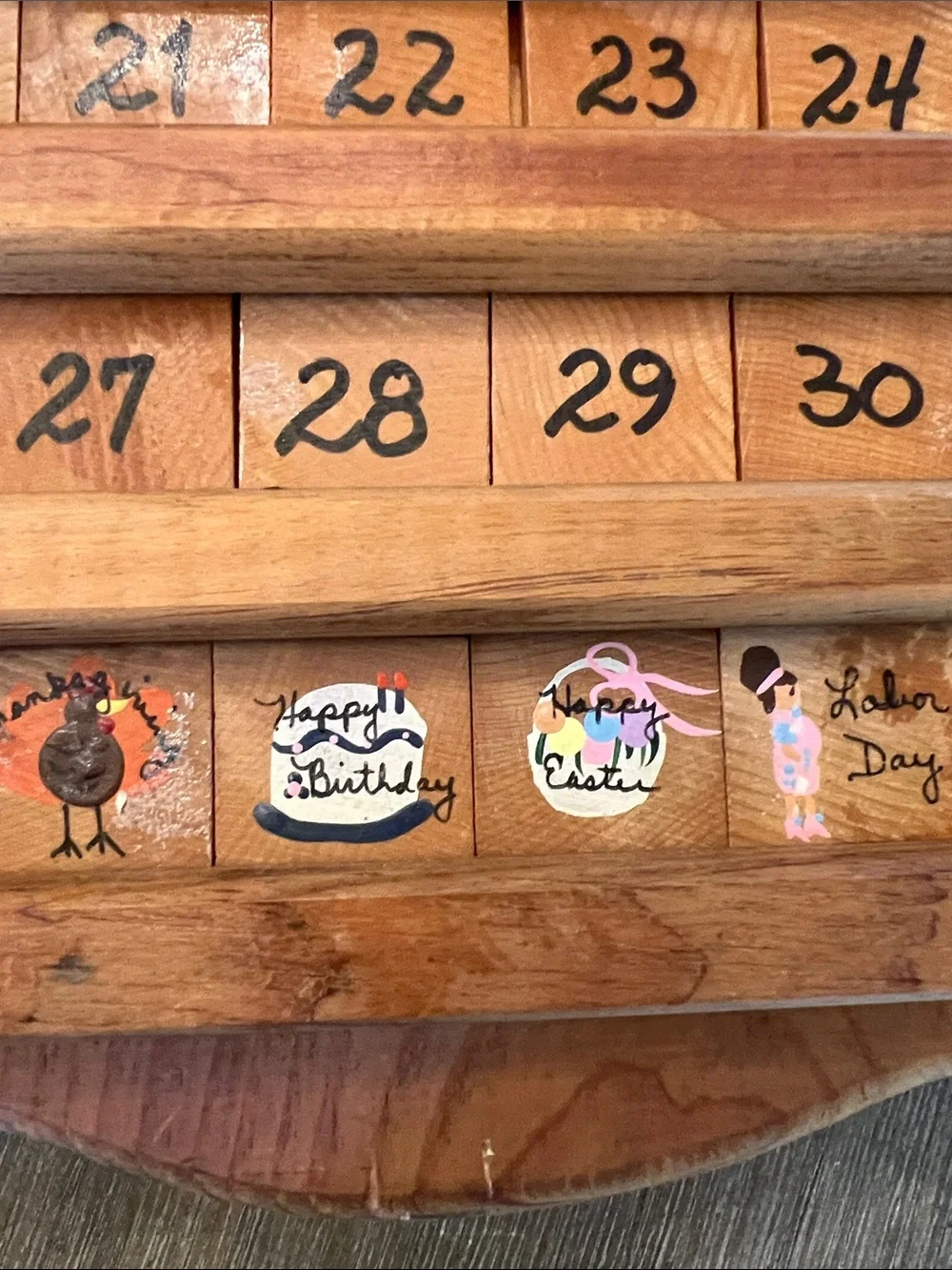 1980’s Vintage Wooden Cat Calendar Wall Hanging - WHAT A FIND!!! Exc condition